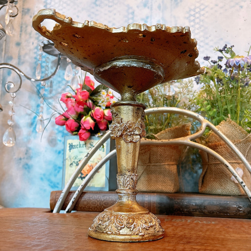 貴重アンティークディスプレイ装飾スタンドブロンズ