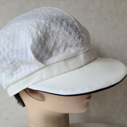 魅せる帽子☆ふわり♪リバーシブルキャスケット～オフホワイト&ネイビー 10枚目の画像