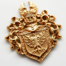 ヴィンテージ　真鍮製エンブレム　紋章【イーグルA】1個 1枚目の画像