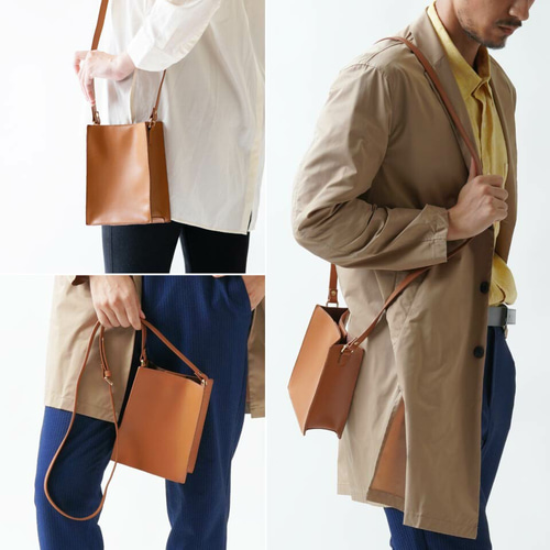 スプリットレザー スクエア ミニ ショルダーバッグ 【送料無料