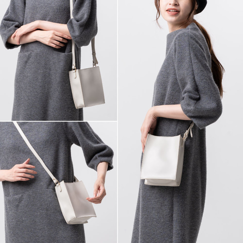 スプリットレザー スクエア ミニ ショルダーバッグ 【送料無料