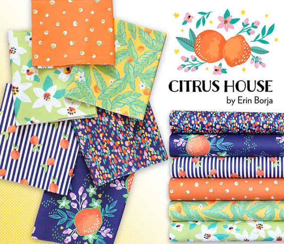 カットクロス Paintbrush Studio Fabrics Citrus House Blossom 7枚目の画像