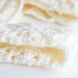 ４種モチーフのクロシェバッグ　Crochet motif×white／クロシェ 4枚目の画像