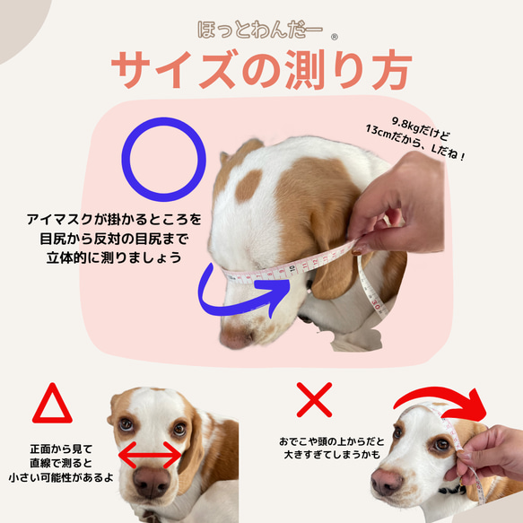 ドクターモデル【S】ほっとわんだーアイマスク★犬のアイマスク 7枚目の画像