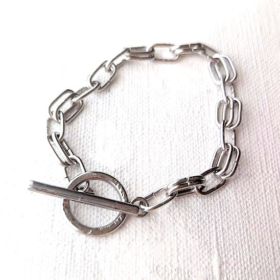 シルバーチェーンブレスレット トグル式