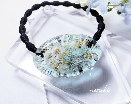 No.2405ハンドメイド　ヘアゴム　レジン ドライフラワー No.2405ハンドメイド ヘアゴム レジン ドライフラワー