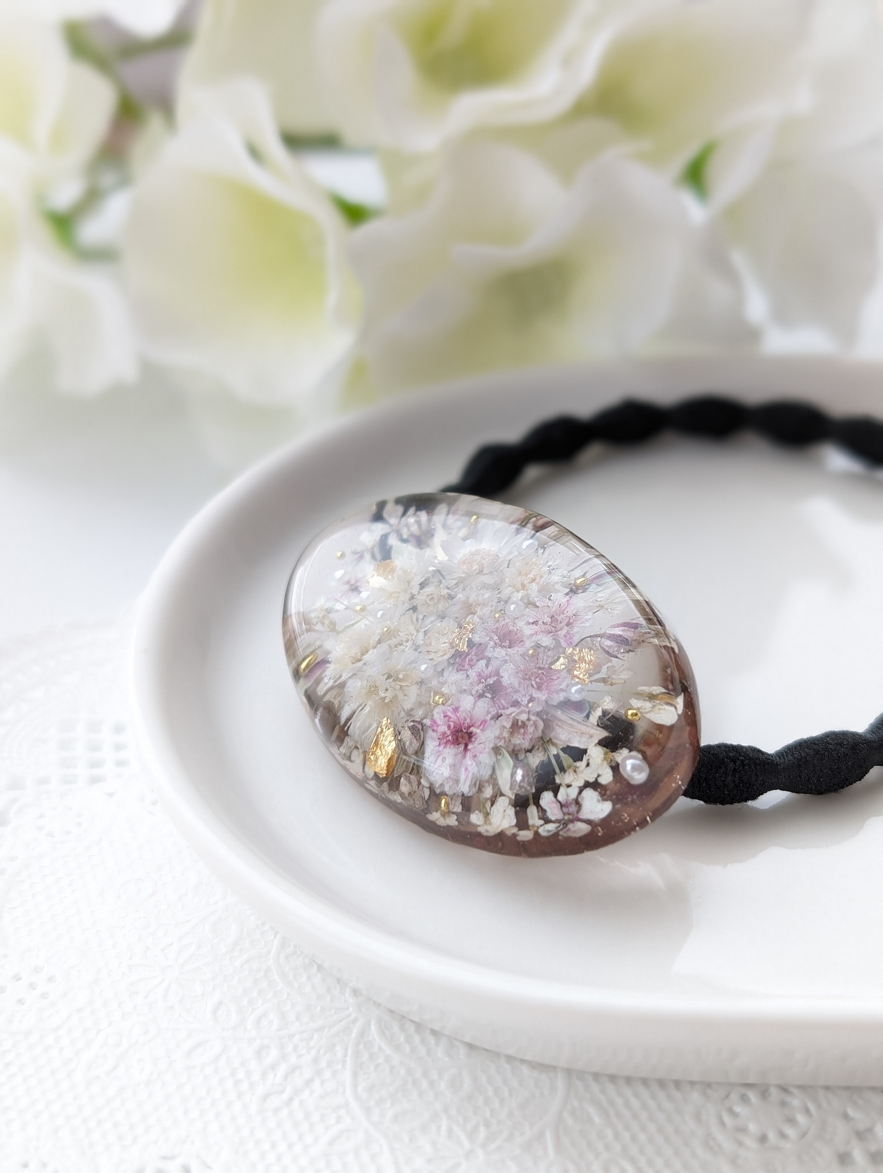 No.2372 ハンドメイド　ヘアゴム　レジン　花　ドライフラワー a21d5ce598086541434179048624c6