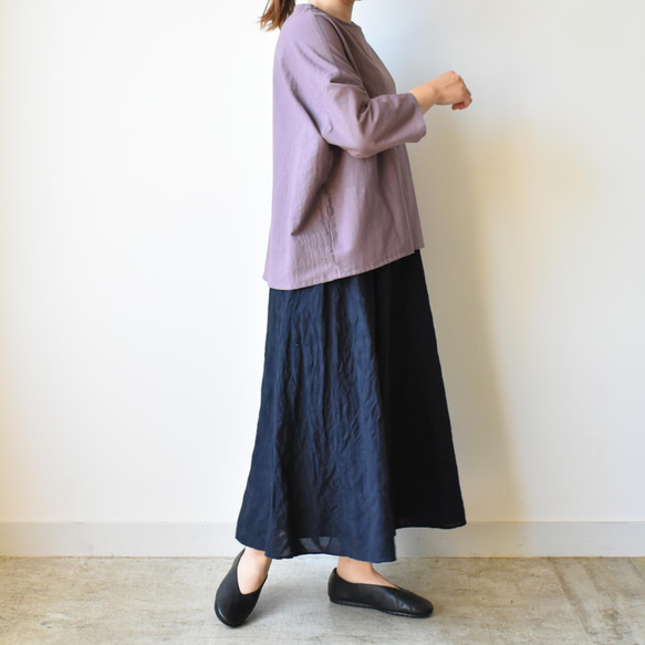 綿麻素材が清涼感を演出する桐生織スカート【SOSK253S】 