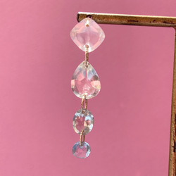 Prana gem drops ✴︎滴る宝石のしずく✴︎k14gfアシンメトリーピアス 12枚目の画像