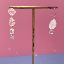 Prana gem drops ✴︎滴る宝石のしずく✴︎k14gfアシンメトリーピアス 10枚目の画像