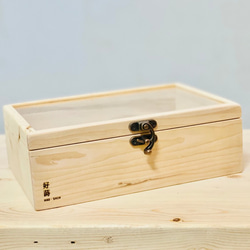 シンプルな透明蓋付き木箱 No.1 [23 x 15 x 8.7] - あなたの家に