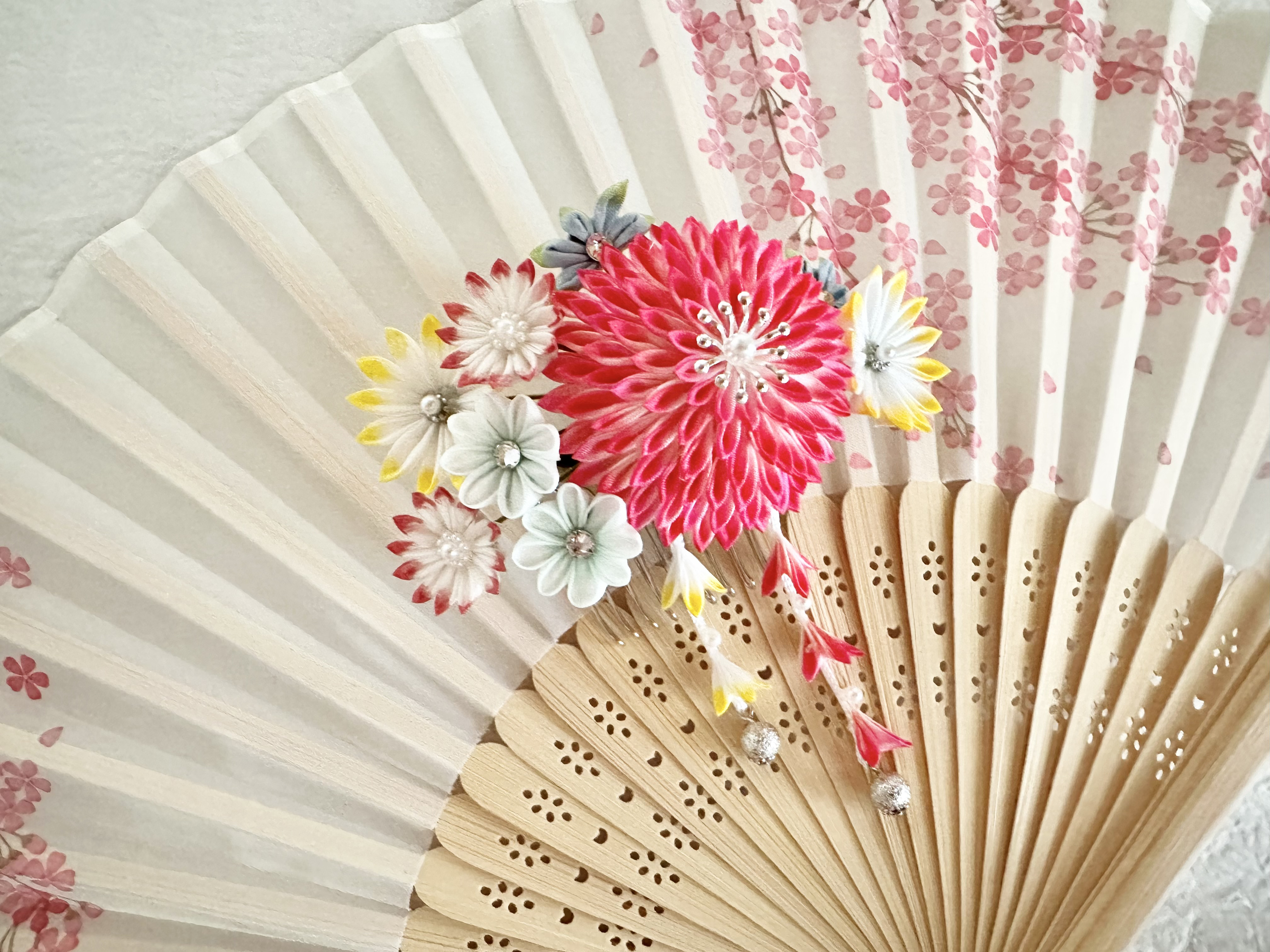 氷華(紫) つまみ細工髪飾り