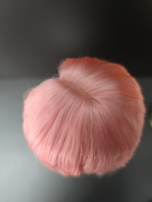bjd人形 弾性ヘアネット バービーパウダー ミディアムパート ゴム付きヘアネット シミュレーション頭皮　髪 1/４ b 4枚目の画像