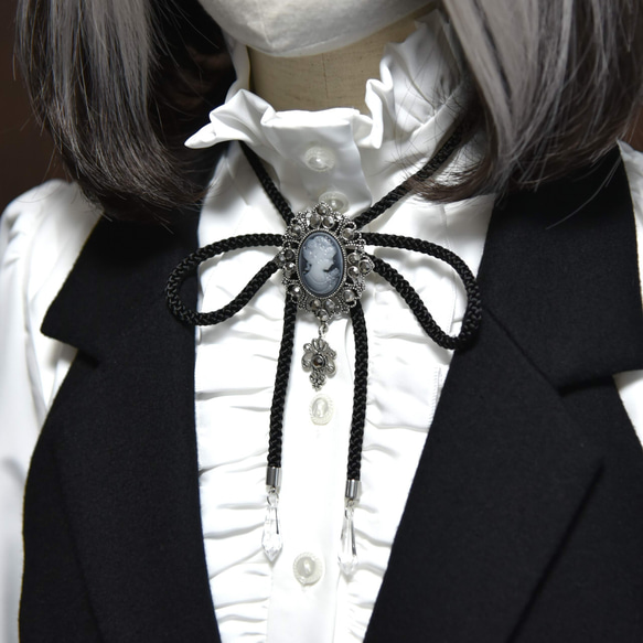 ループタイ【肖像画】◇美しき横顔/カメオ ネックレス・ペンダント