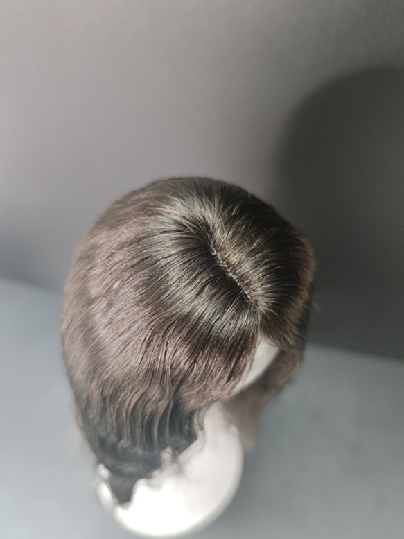 bjd人形 マルチボリューム版 ナチュラルブラックに近いダークブラウン ミディアム分け ゴム入りヘアネット 頭皮シミュレ 4枚目の画像