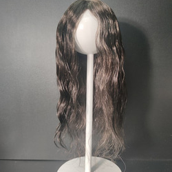 bjd人形 マルチボリューム版 ナチュラルブラックに近いダークブラウン ミディアム分け ゴム入りヘアネット 頭皮シミュレ 3枚目の画像
