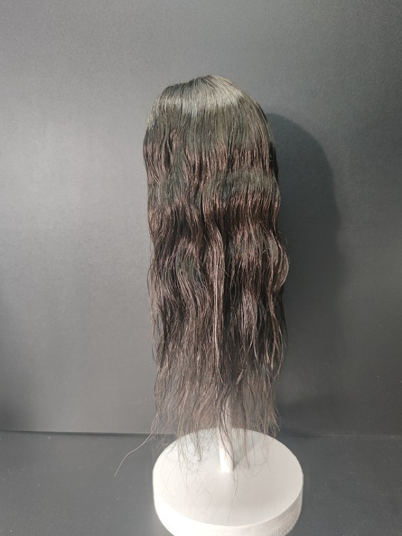 bjd人形 マルチボリューム版 ナチュラルブラックに近いダークブラウン ミディアム分け ゴム入りヘアネット 頭皮シミュレ 2枚目の画像