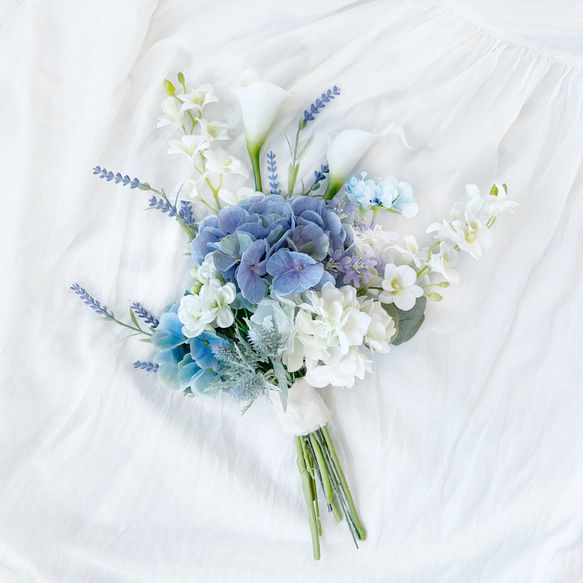 アーティシャルフラワーブーケ　WM 1104 ウェディング　結婚式　前撮り　プリザーブドフラワー　和装　白無垢 2枚目の画像