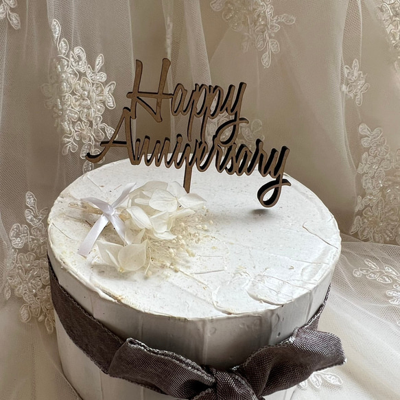 ケーキトッパー　Happy Anniversary  周年　記念　結婚記念日 5枚目の画像