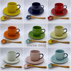 ガラスのカップ&ソーサー(ブルー取っ手)・オリエンタル ティー