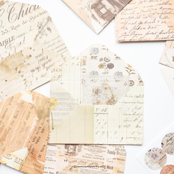 コラージュ風　ミニ封筒とシールのセット　old day letters　[AU811] 2枚目の画像