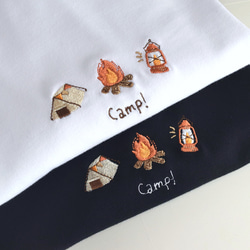 Camp!ビッグシルエット刺繍Tシャツ《ホワイト・ブラック・サンドベージュ・ブルー》親子 キャンプ 17枚目の画像