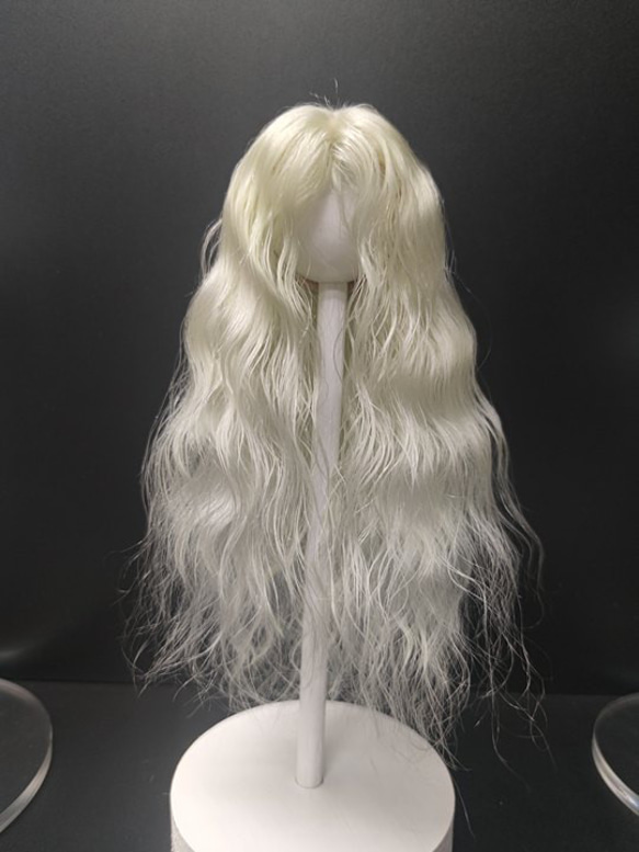 bjd人形 レギュラーヘアバージョン　弾性ヘアネット 頭皮のシミュレーション ライトグリーン髪 1/6 bjdウィッグ 5枚目の画像