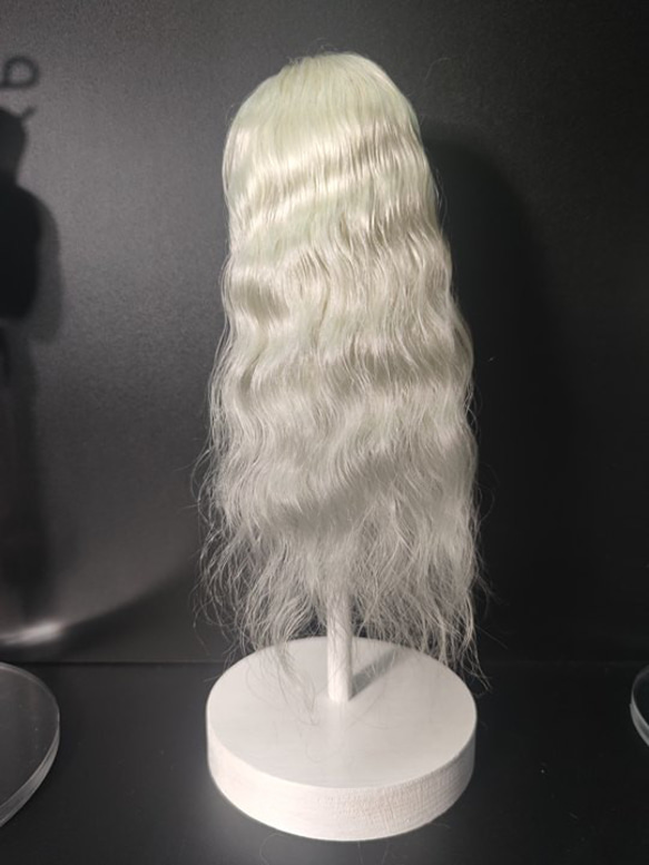 bjd人形 レギュラーヘアバージョン　弾性ヘアネット 頭皮のシミュレーション ライトグリーン髪 1/6 bjdウィッグ 6枚目の画像