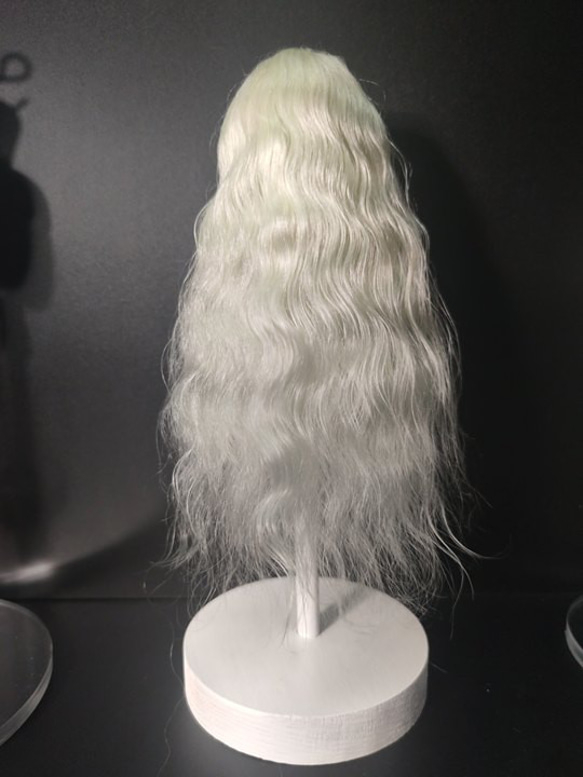 bjd人形 レギュラーヘアバージョン　弾性ヘアネット 頭皮のシミュレーション ライトグリーン髪 1/6 bjdウィッグ 2枚目の画像