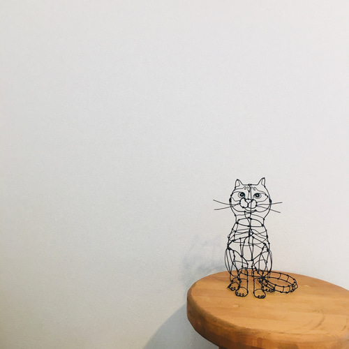 （専用）走るうさぎ、魚をもつ猫、文鳥のワイヤーアート♪ お知り合いの猫ちゃんです 猫を作る、 から 「この子に似せる