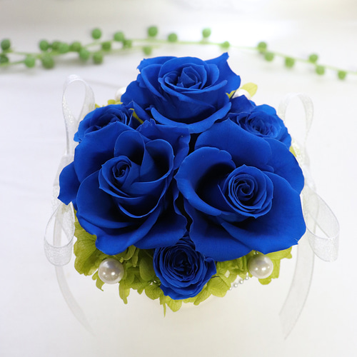 プリザーブドフラワー 「 ブルーローズ 」 結婚祝い 花 誕生日
