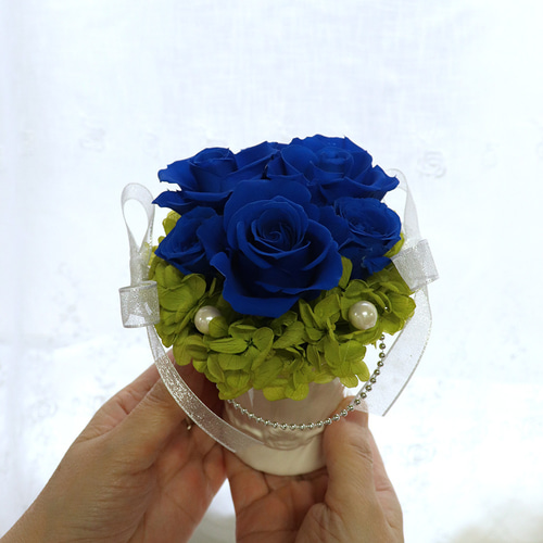プリザーブドフラワー 「 ブルーローズ 」 結婚祝い 花 誕生日