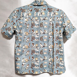 CHIGRACCI「 ニャロハシャツ 」猫柄アロハシャツ 　オリジナルプリント　国芳グリーン柄　レディースサイズ 7枚目の画像