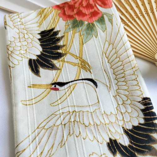 99歳白寿祝い縁起物『花と鶴』合わせちゃんちゃんこ4点セット限定品