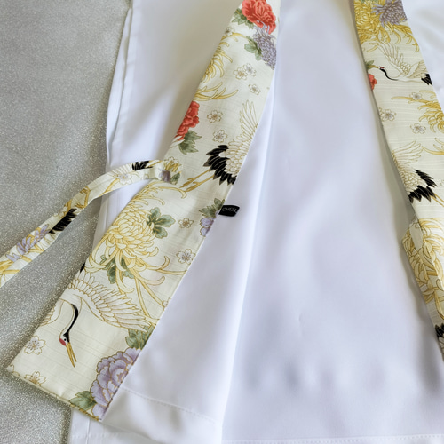 99歳白寿祝い縁起物『花と鶴』合わせちゃんちゃんこ4点セット限定品