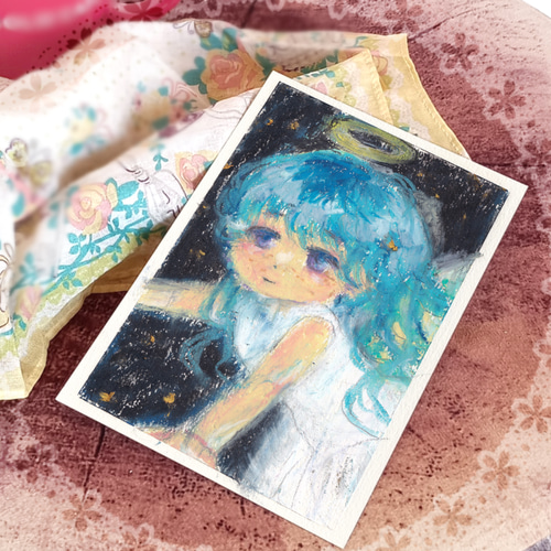 原画1点限り】天国へ行こう 小さなパステル画 絵画 はやの みほ 通販