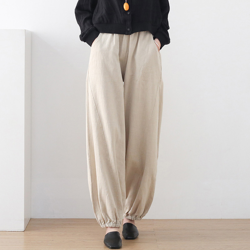 ボリュームたっぷり　雰囲気良く決まるサーカスパンツ ベージュ