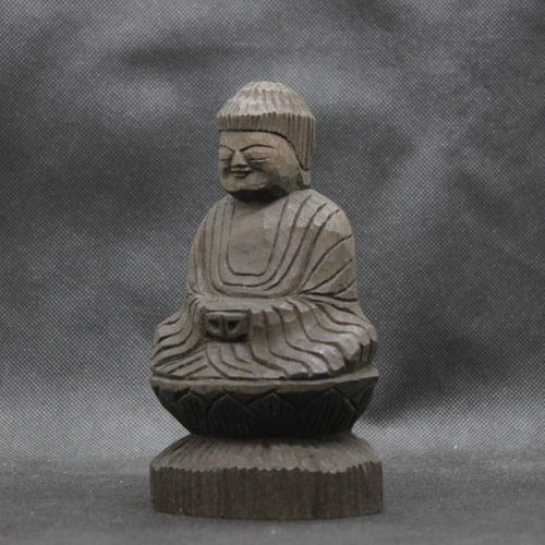 阿弥陀如来坐像（15cm an4020）仏像 円空仏 摸刻 木彫 彫刻 円空