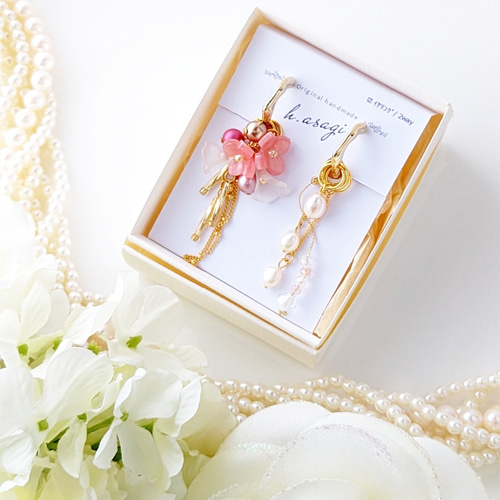 送料無料・2wayイヤリング】6月に幸せのブーケを☆6月のマンスリー