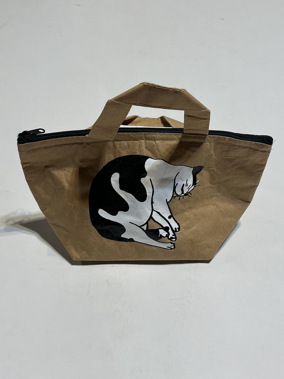 ランチバッグ 猫グッズ 雑貨 猫柄 かわいい ファスナー付き