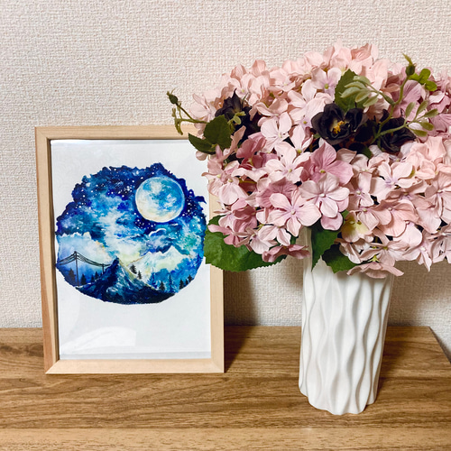 幻の星空 油彩絵風景画水彩画 インテリアにおすすめ 絵画