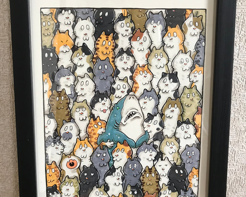 子猫ウメ」猫イラスト（原画） | iichi 日々の暮らしを心地よく