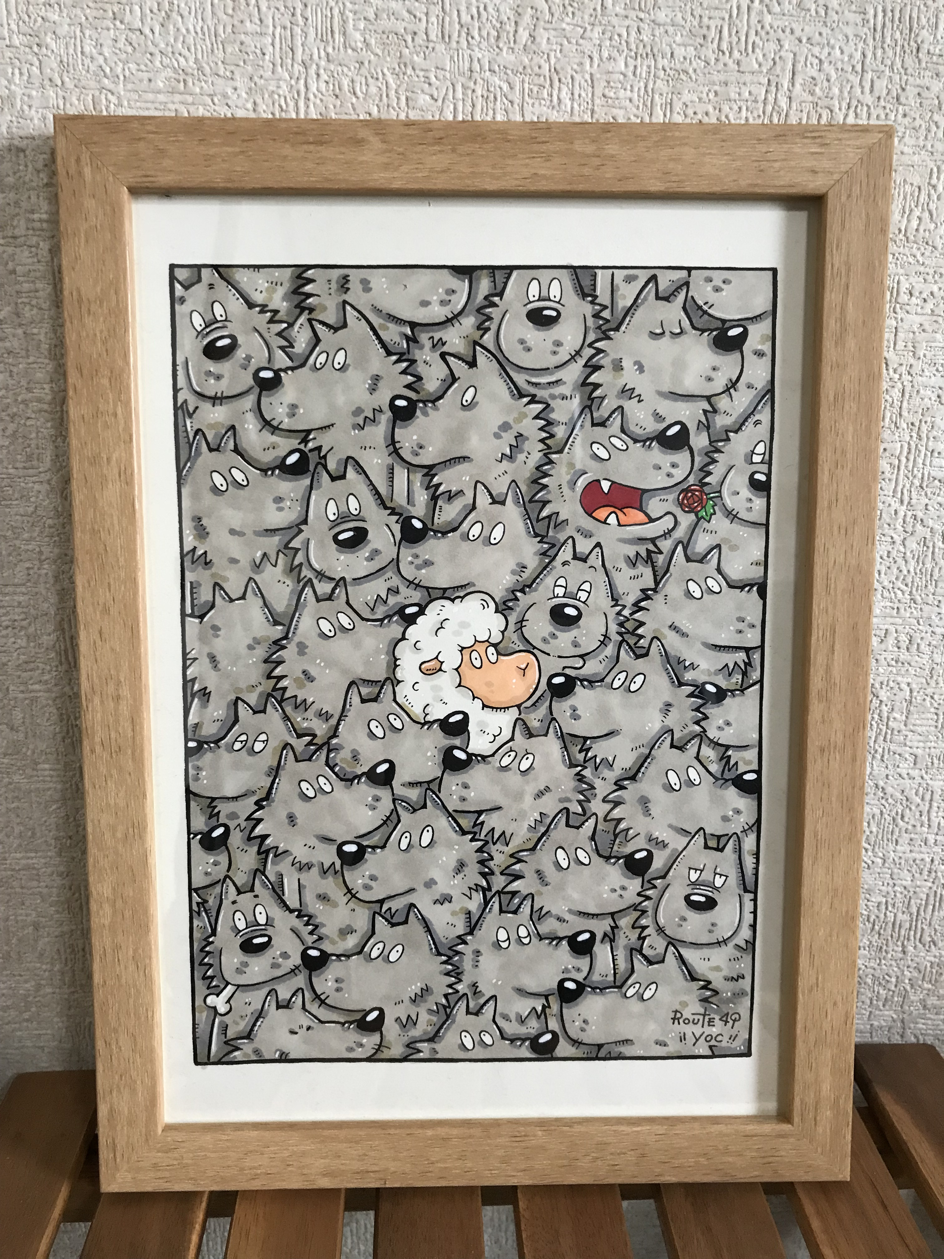 アクリル画No.1 原画　オオカミ