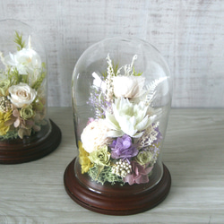 (仏花)お供え花 ガラスドーム -purple- 2枚目の画像