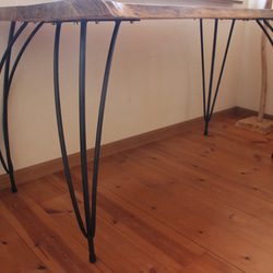 天然木　欅のアイアンテーブル　ダイニングテーブル　ワークデスク　机 9枚目の画像