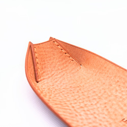 厚い革1枚の舟形ペントレイ【ALASKA/アラスカ オレンジ×オレンジカラー】イタリアンレザー 受注生産 4枚目の画像