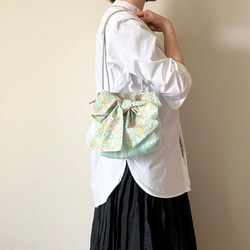 【受注生産】 斜めがけにも！2way organdie mini bag（mint） 4枚目の画像