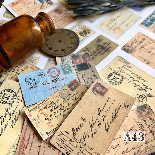 送料無料【A43コラージュ素材】レトロ デザインペーパー 手帳 日記