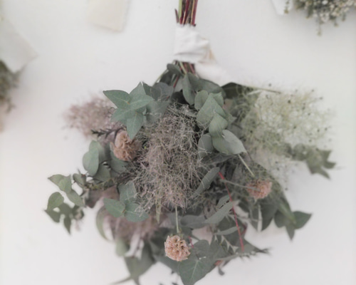 ユーカリとスモークツリーのドライフラワースワッグ スワッグ cocosana