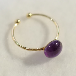 （1 件）紫水晶外科不銹鋼戒指（8 毫米/均碼） 第2張的照片